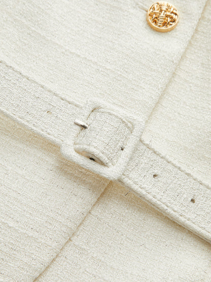 Kemerli Metal Düğmeli Kolsuz Yelek