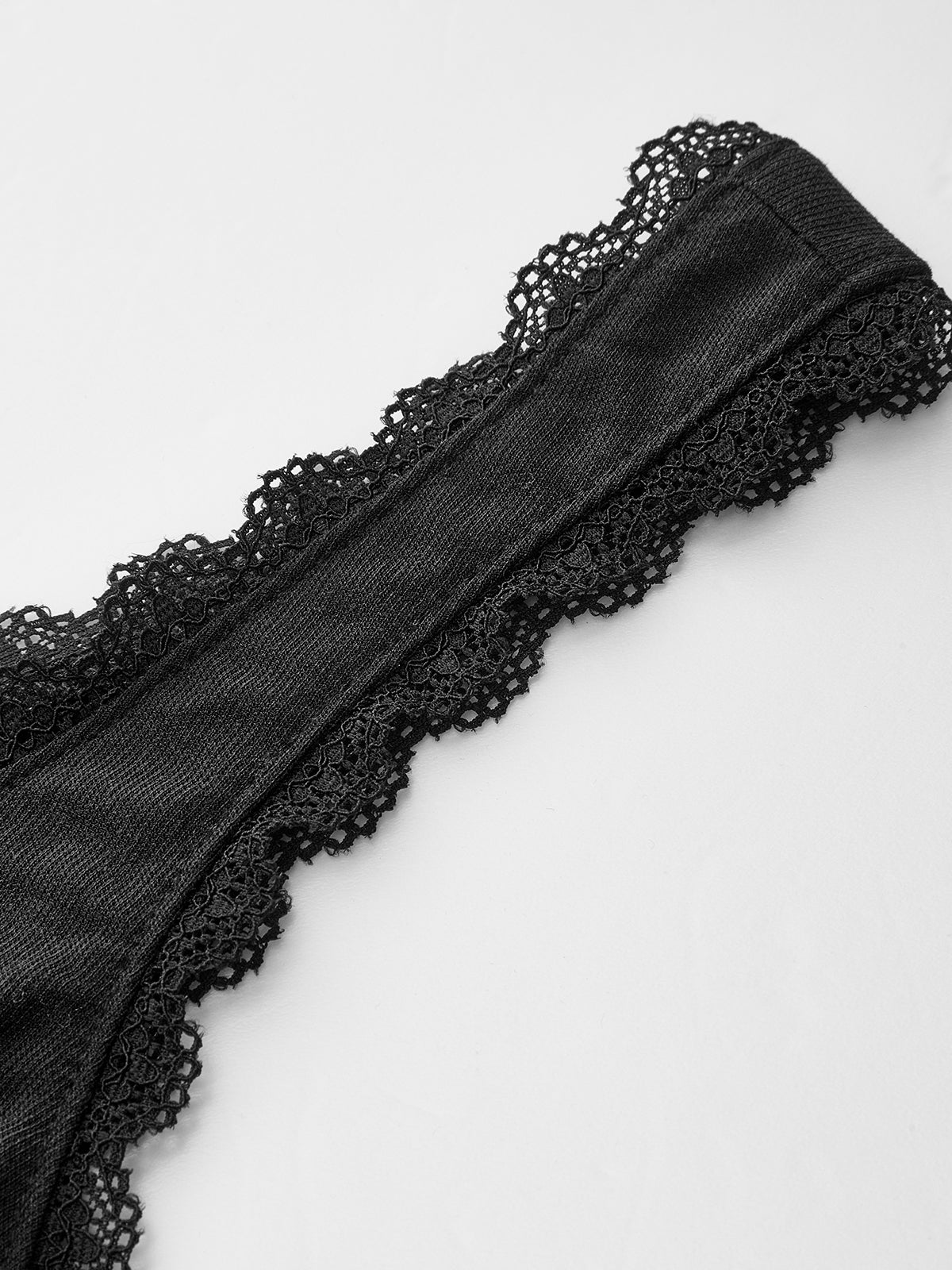 Yarı Şeffaf Dantel Kenarlı Büzgülü Korse Üst