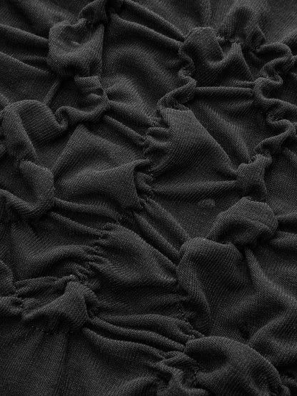 Yarı Şeffaf Dantel Kenarlı Büzgülü Korse Üst