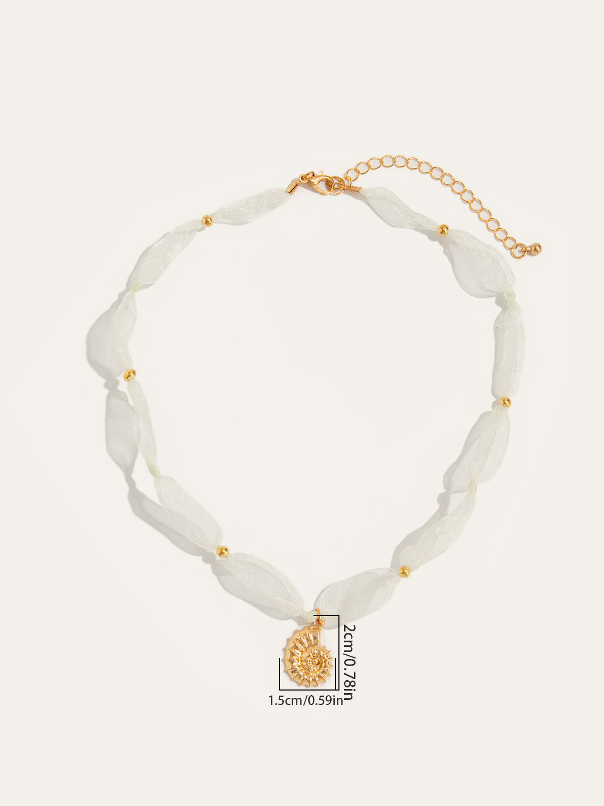 Tül Boncuklu Deniz Kabuğu Kolye