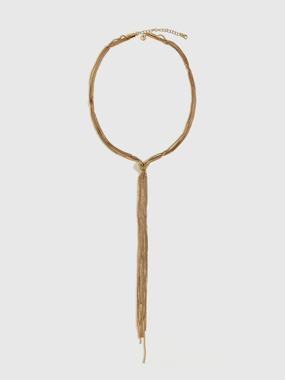 Altın Düğümlü Y Şeklinde Kolye