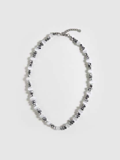 İnci ve Gümüş Boncuklu Gerdanlık Kolye