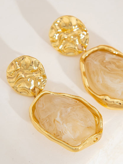 Altın Düzensiz Taş Küpeler