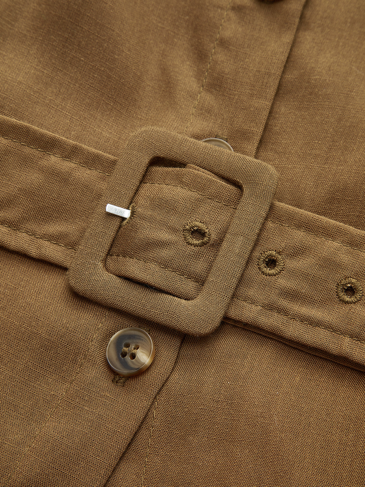 Kemerli Düğmeli Kolsuz Uzun Elbise