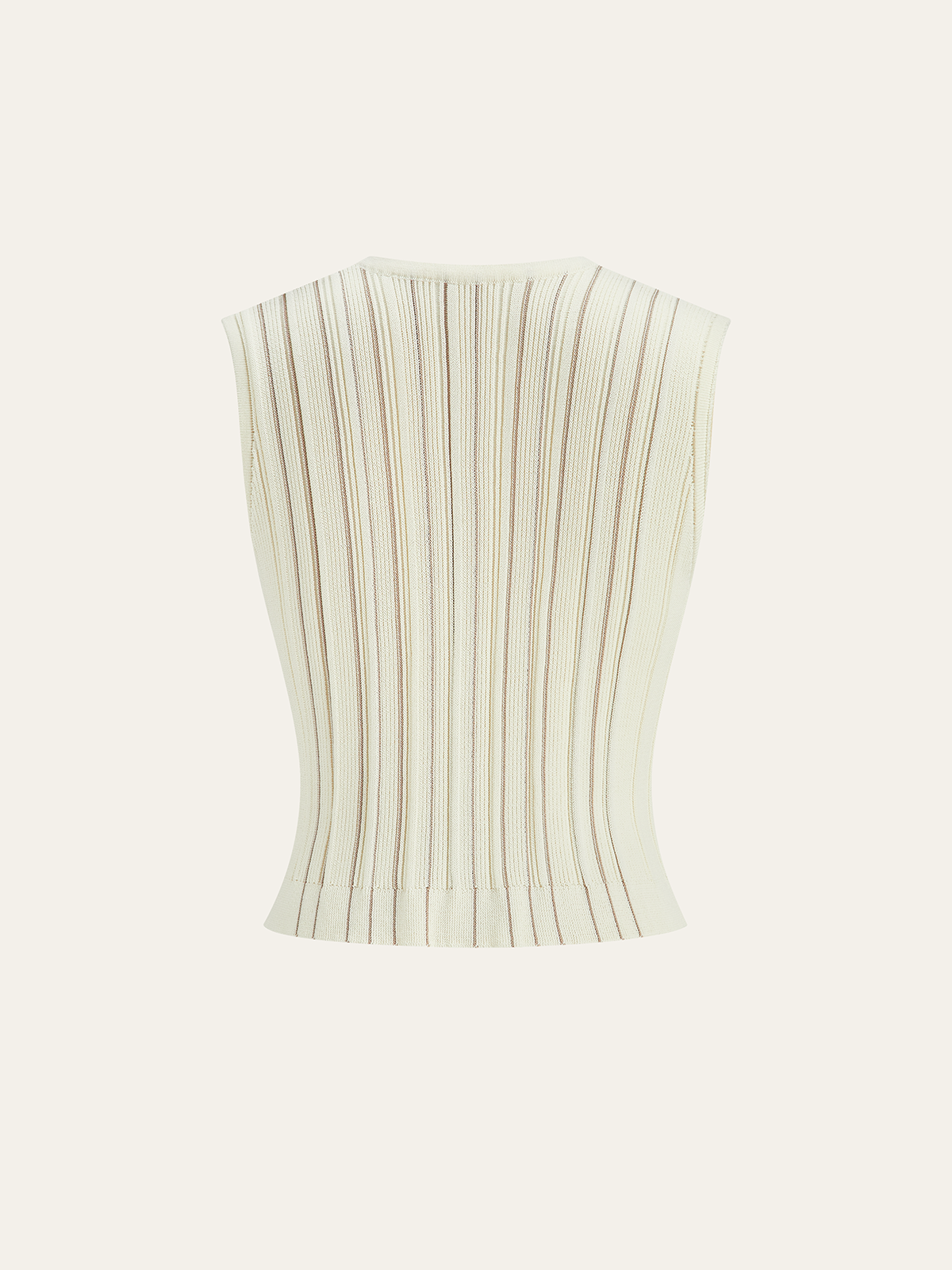 Metal Düğmeli Çizgili Örgü Yelek