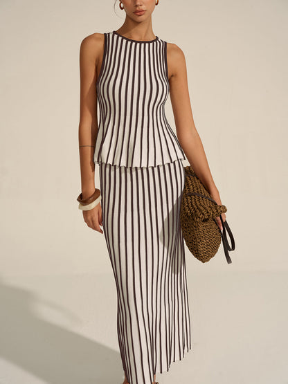 Çizgili Örgü Eşofman Takımı