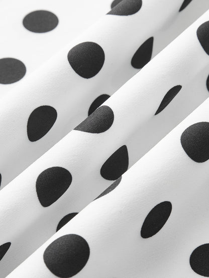 Polka Dot Kolsuz Midi Elbise