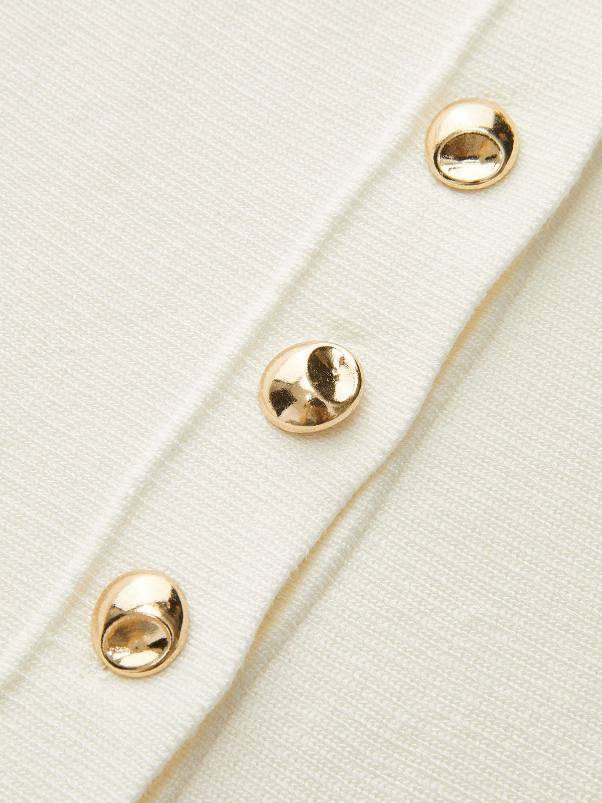 Metal Düğmeli Örgü Peplum Üst