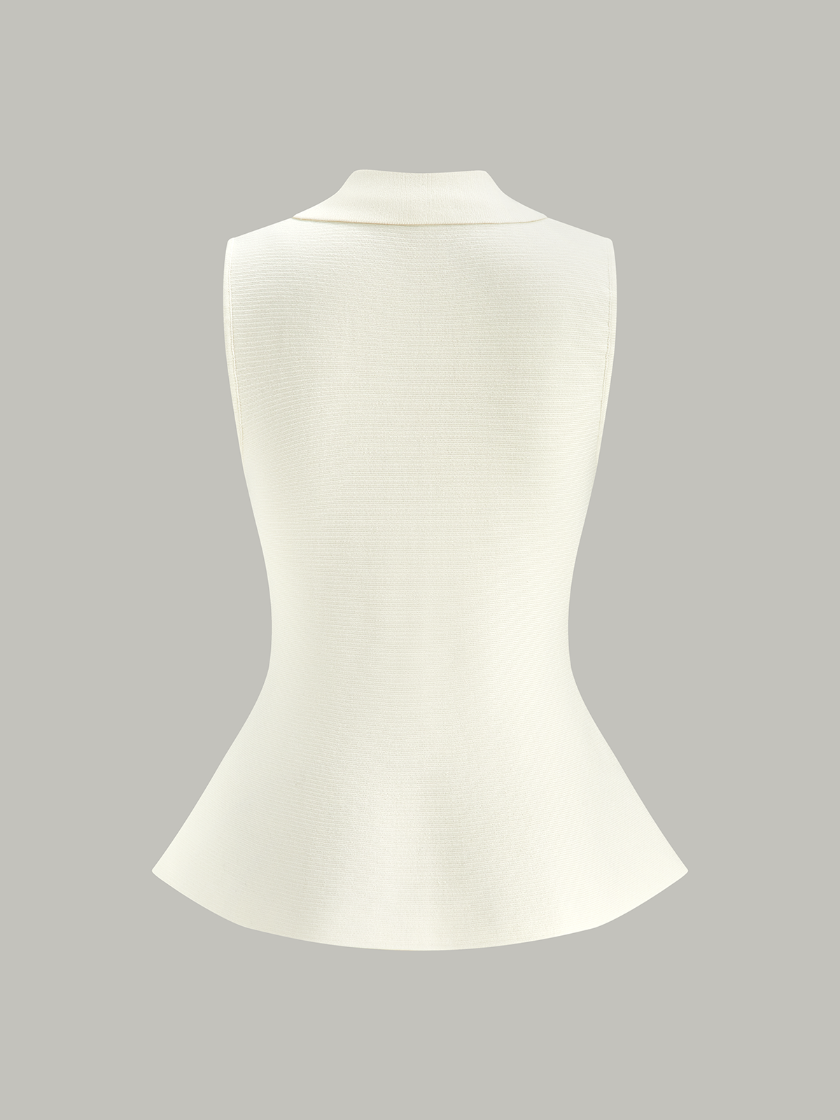 Metal Düğmeli Örgü Peplum Üst