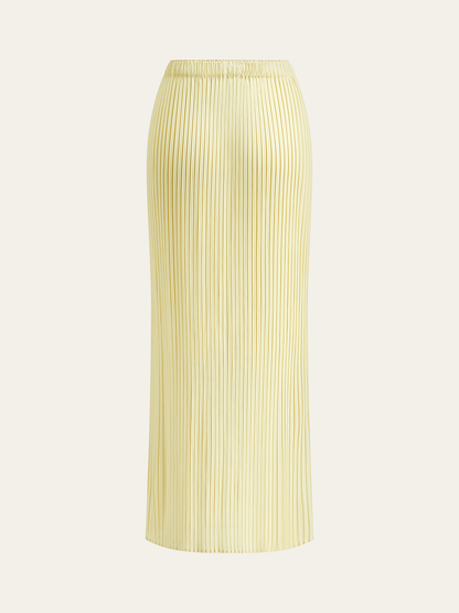 Çiçek Desenli Pileli Midi Etek