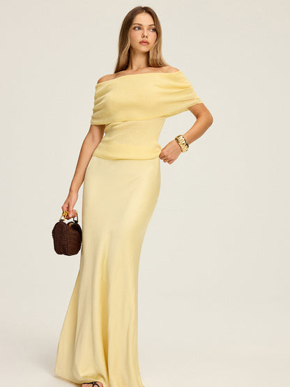 Omuzları Açık Büzgülü Örgü Üst