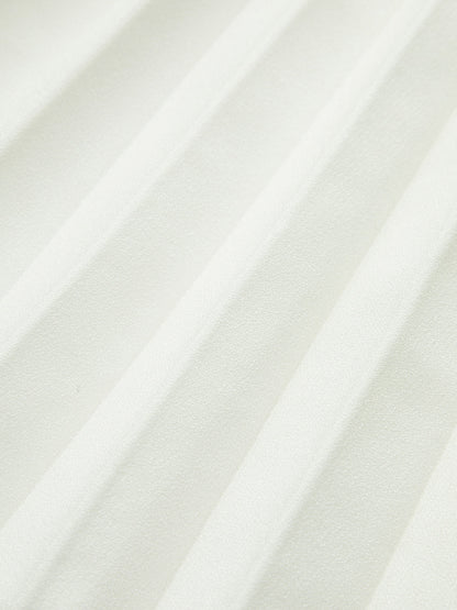 Kolsuz Düğmeli Yelek Tarzı Pileli Elbise