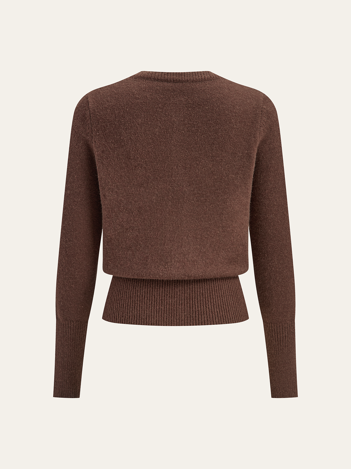 Yuvarlak Yakalı Önü Düğmeli Örgü Hırka