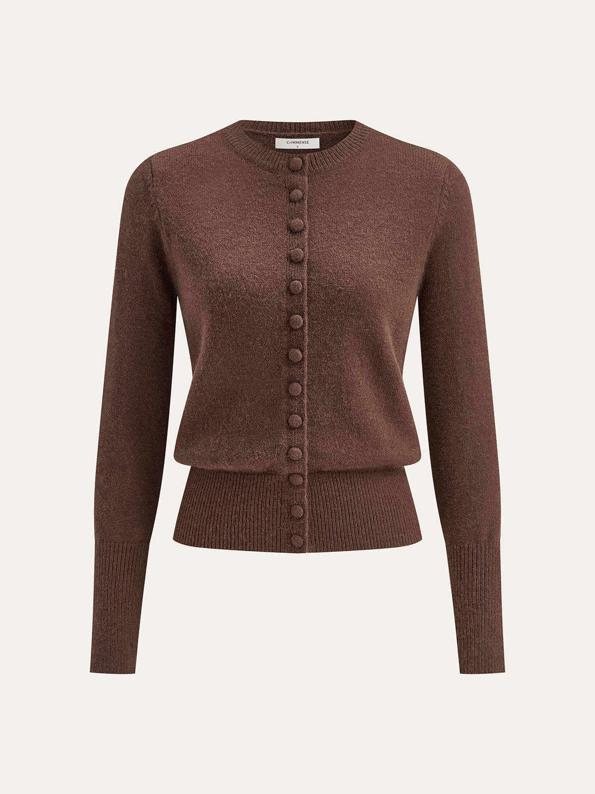 Yuvarlak Yakalı Önü Düğmeli Örgü Hırka