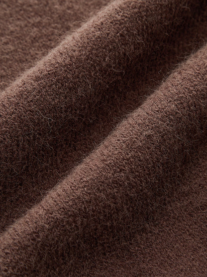 Yuvarlak Yakalı Önü Düğmeli Örgü Hırka