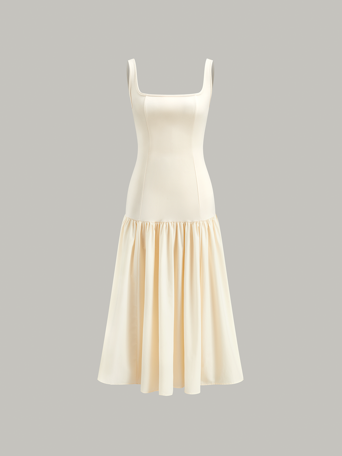 Ruffle Uzun Askılı Yaz Elbisesi