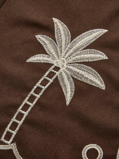 Püsküllü Bağcıklı Palmiye Ağacı Nakışlı Pantolon