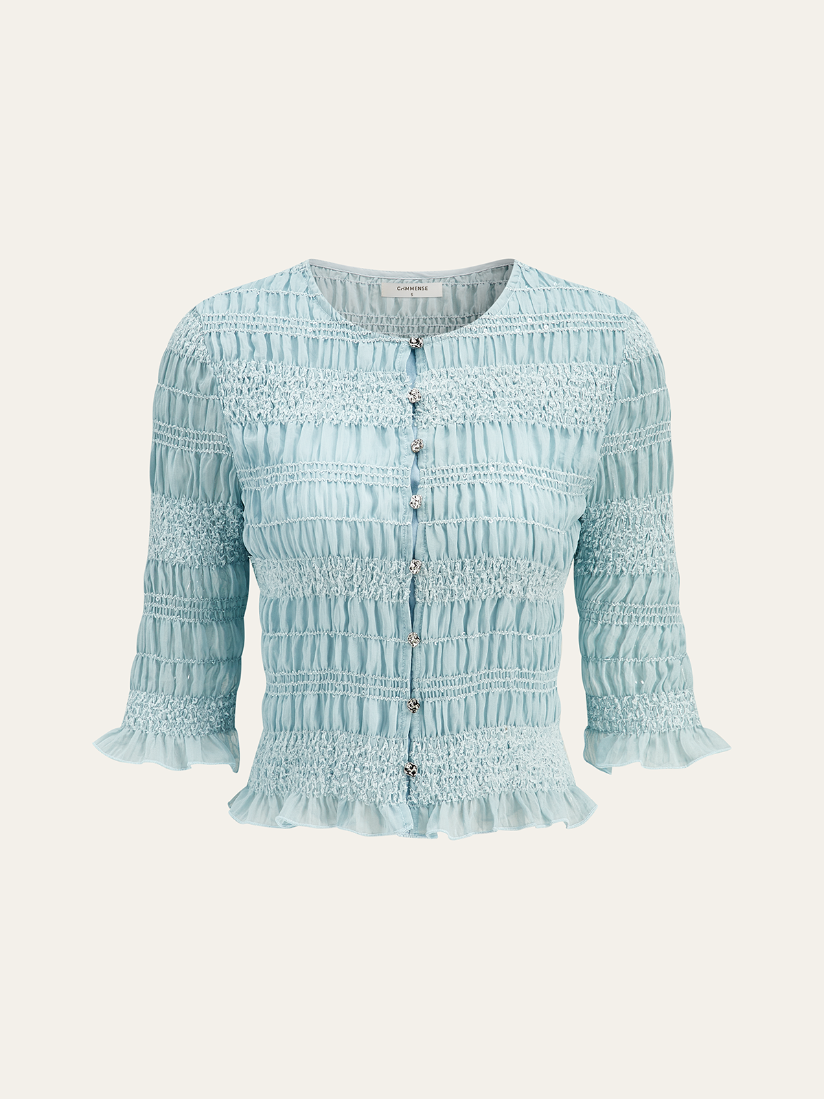 Büzgülü Volanlı Bluz