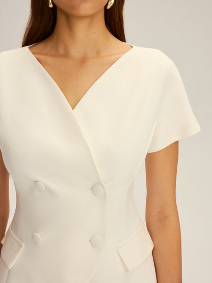 Kruvaze Kısa Kollu Blazer