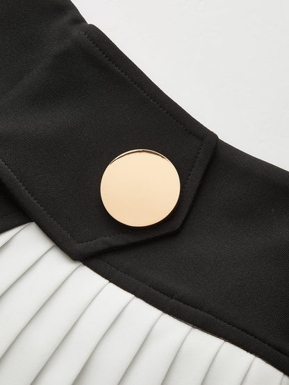 Kontrast Katlı Panel Mini Etek