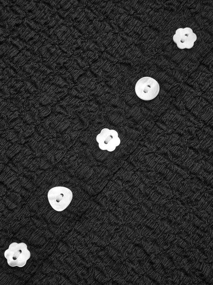 Dekor Düğmeli Üst ve Midi Etek Takımı