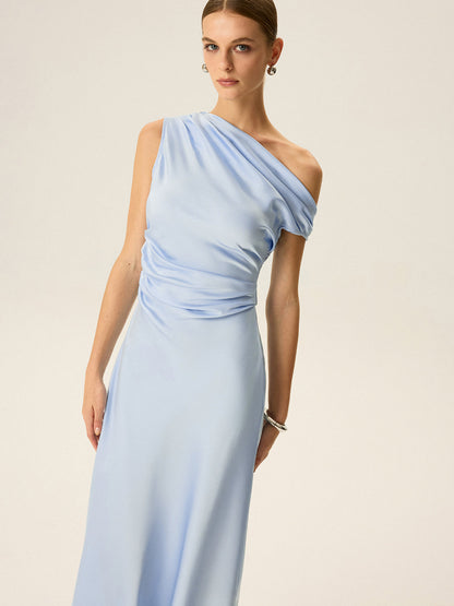 Omuzları Açık Midi Elbise