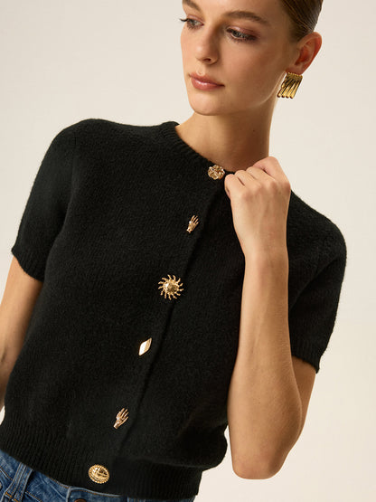 Metal Detaylı Örgü Hırka