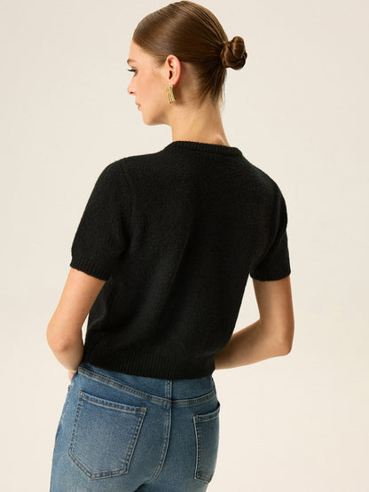 Metal Detaylı Örgü Hırka