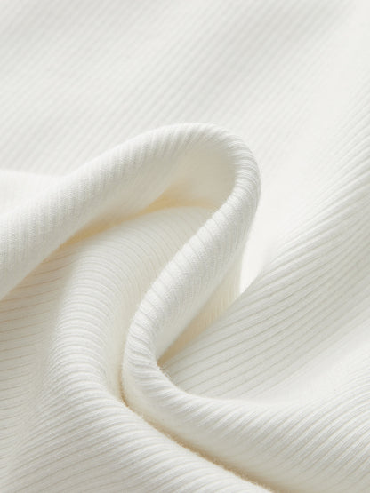 Kaburga Örgü Yuvarlak Yaka Atlet