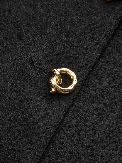 Metal Detaylı V Yaka Yelek