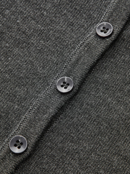 Yün Karışımlı Fitted Düğmeli Örgü Üst