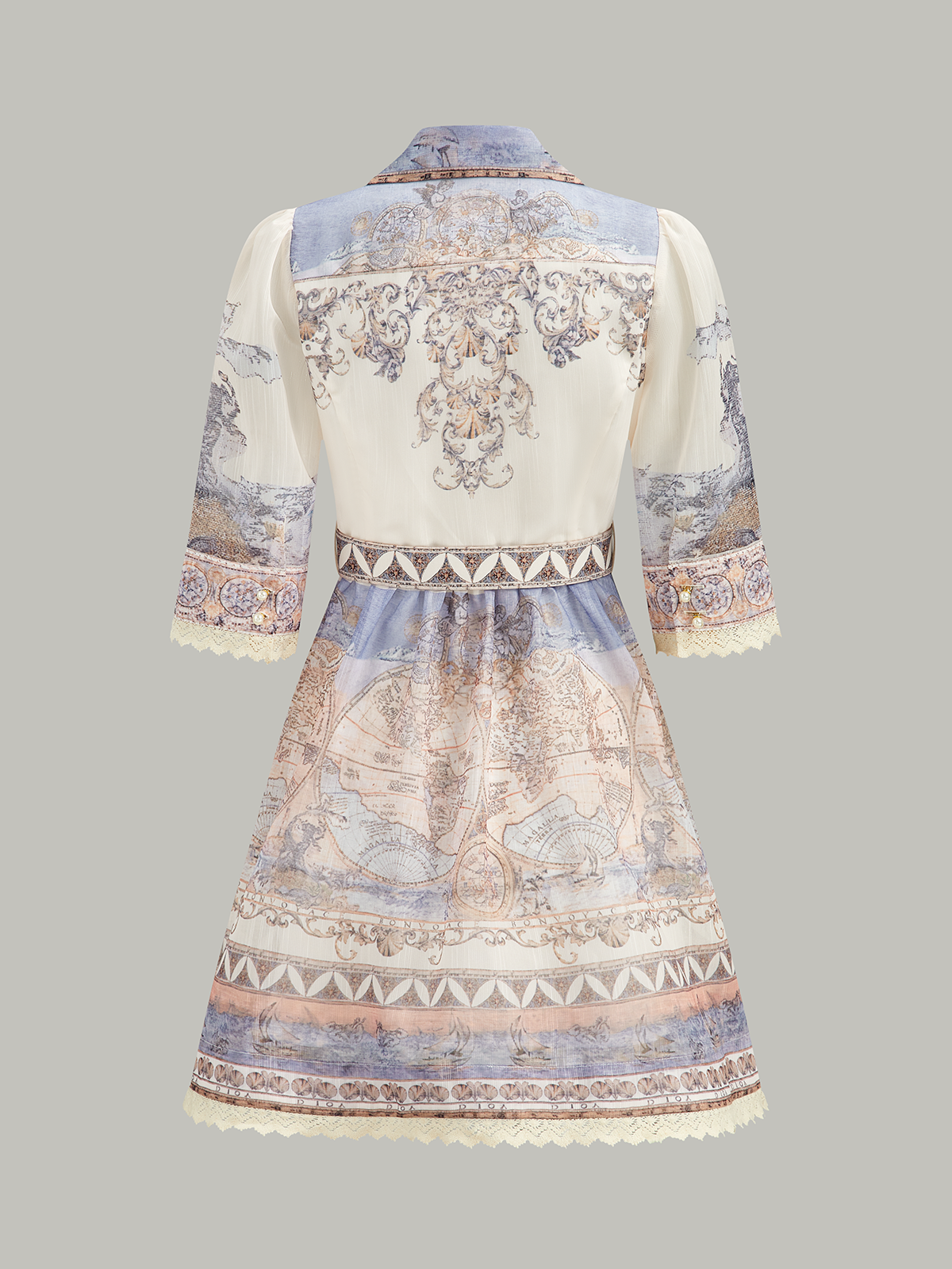 Kemerli Yarı Şeffaf Düğmeli Elbise