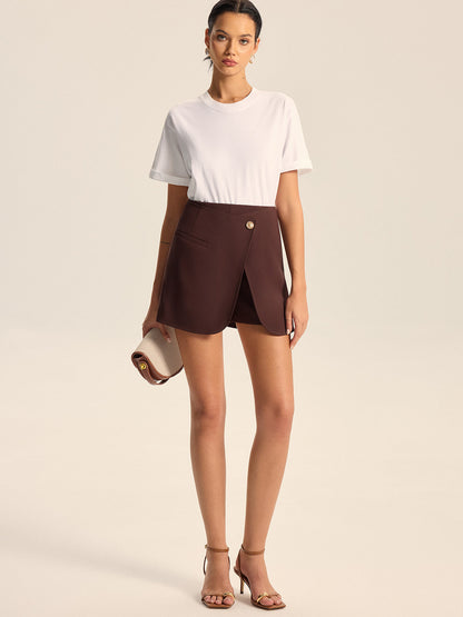 Orta Bel Asimetrik Sarma Şort