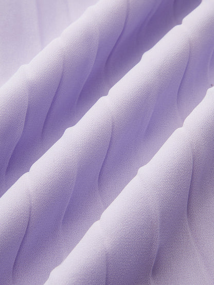 Şifon Pileli Volanlı Askılı Uzun Elbise