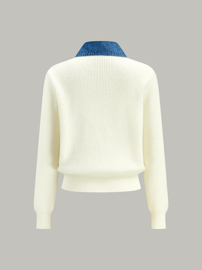 Kot Kenarlı Düğmeli Örgü Hırka