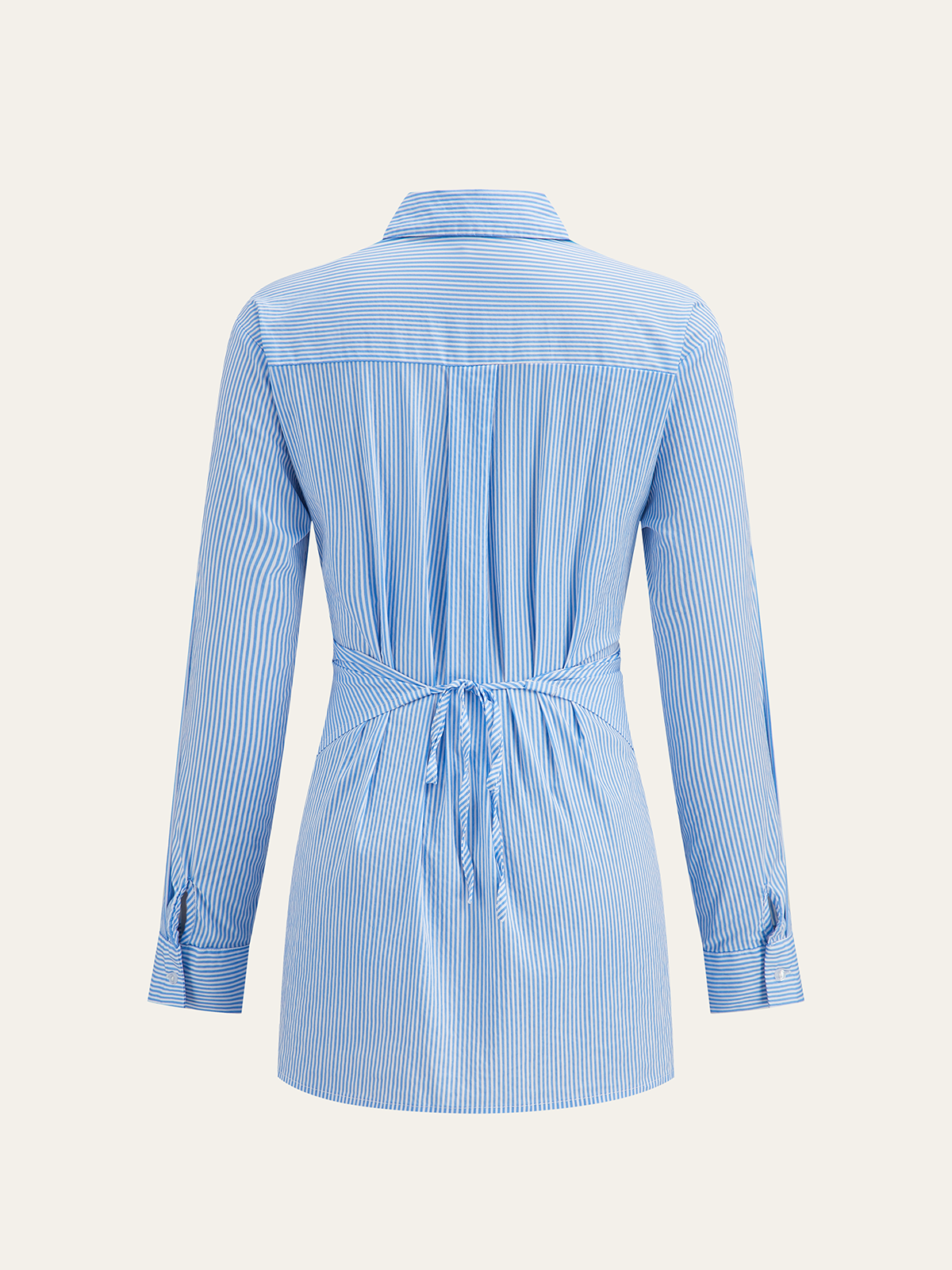 Çizgili Sarma Asimetrik Etek Gömlek