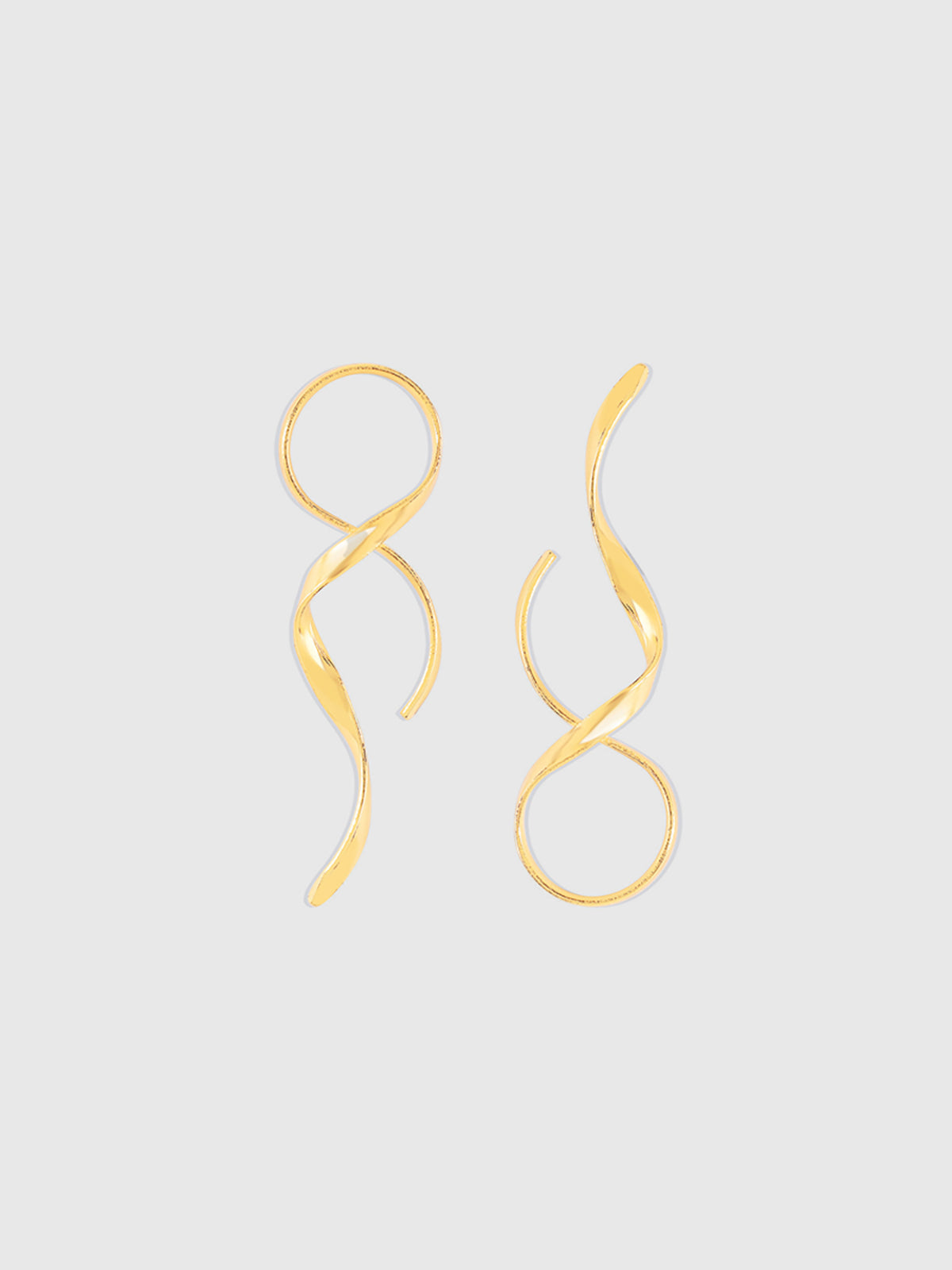 Altın Bükülmüş Damla Küpeler