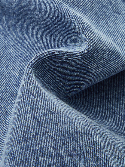 Asimetrik Sarılı Kot Yaka Kısa Yelek