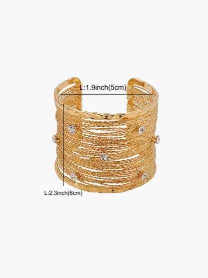 Altın Çok Telli Tel Kristal Bileklik