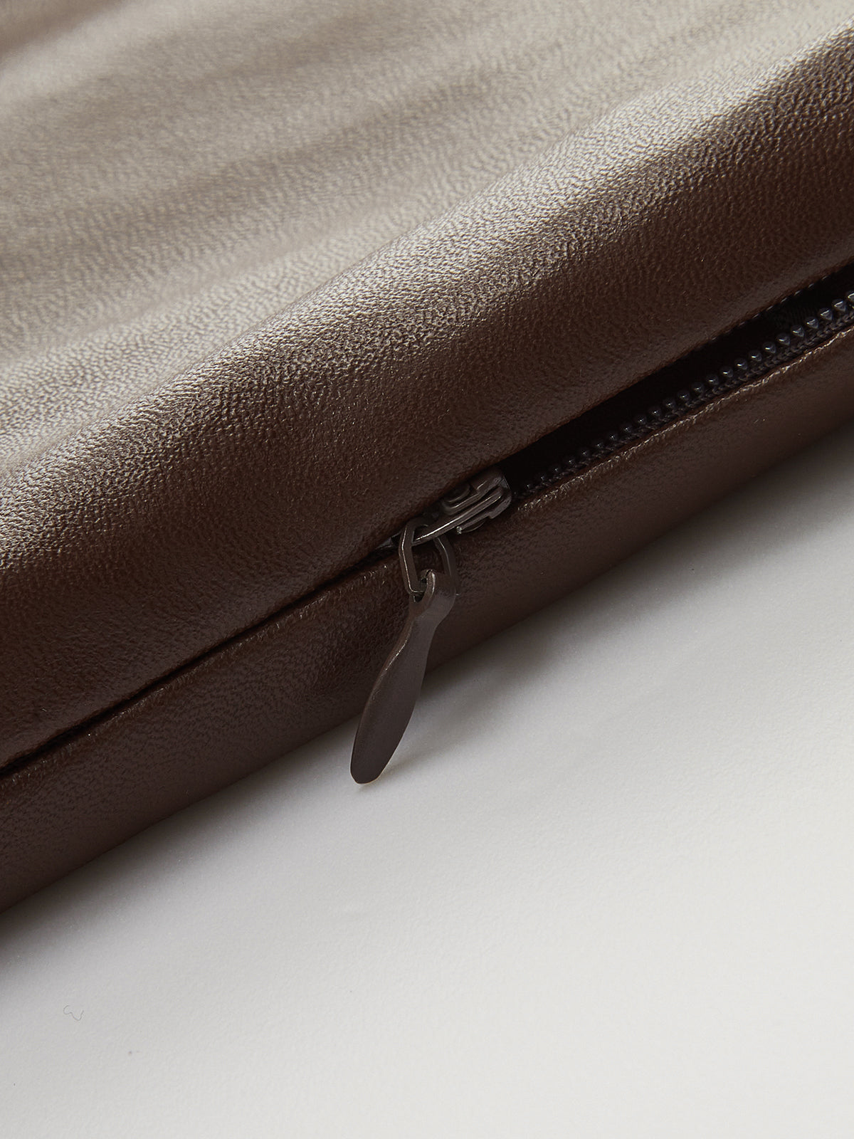 Suni Deri Yüksek Bel Pileli Mini Etek