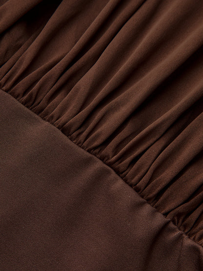 Saten Yaka Uzun Kollu Bodysuit