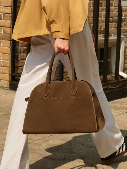 Retro Yan Tokalı Üst Saplı Tote Çanta