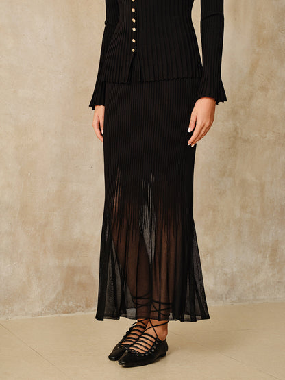 File Etekli Ribana Örgü Denizkızı Etek