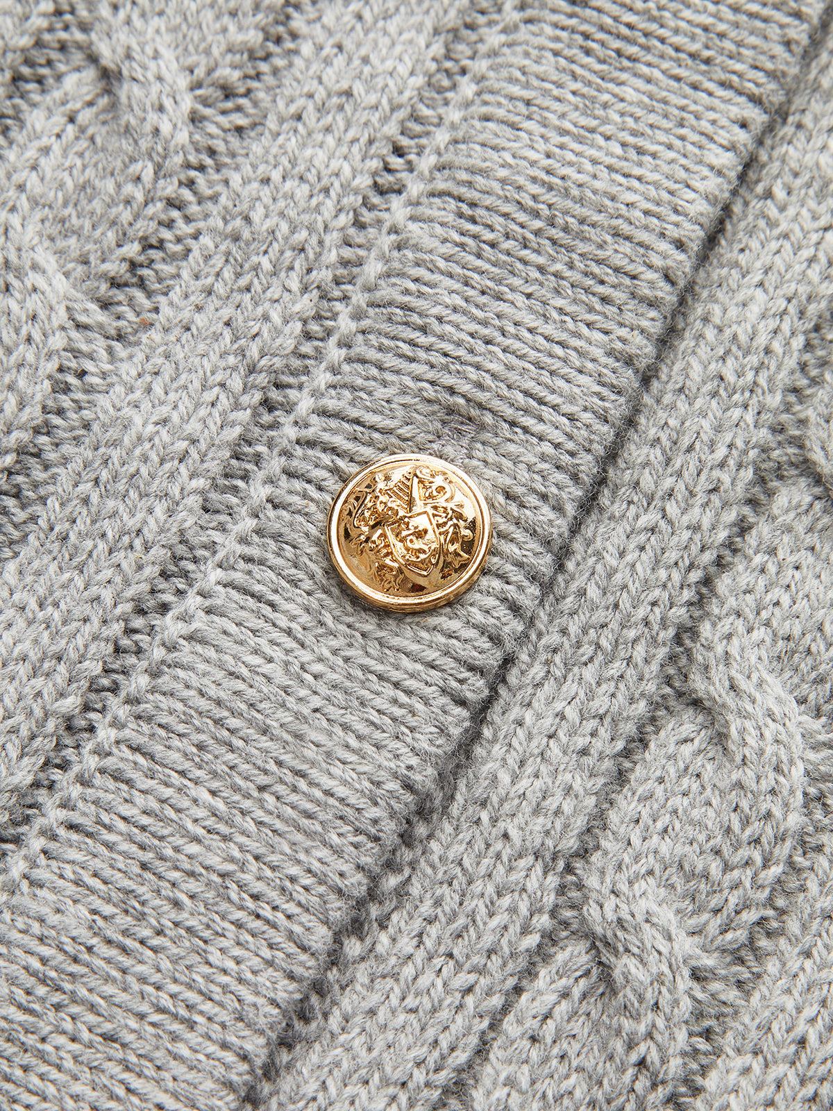 Metal Düğmeli Kot Yaka Örgü Üst