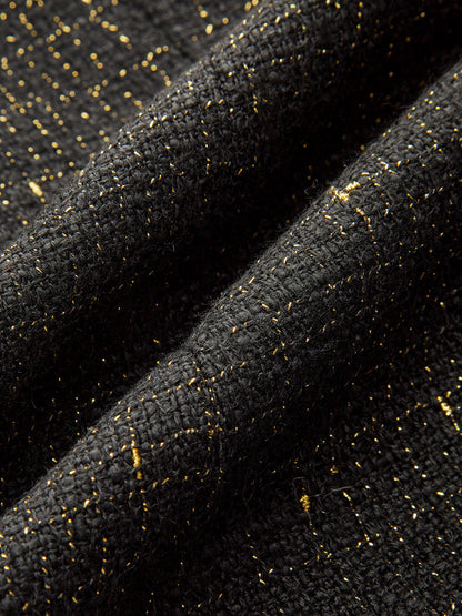 Tweed Kemerli Kolsuz Yelek