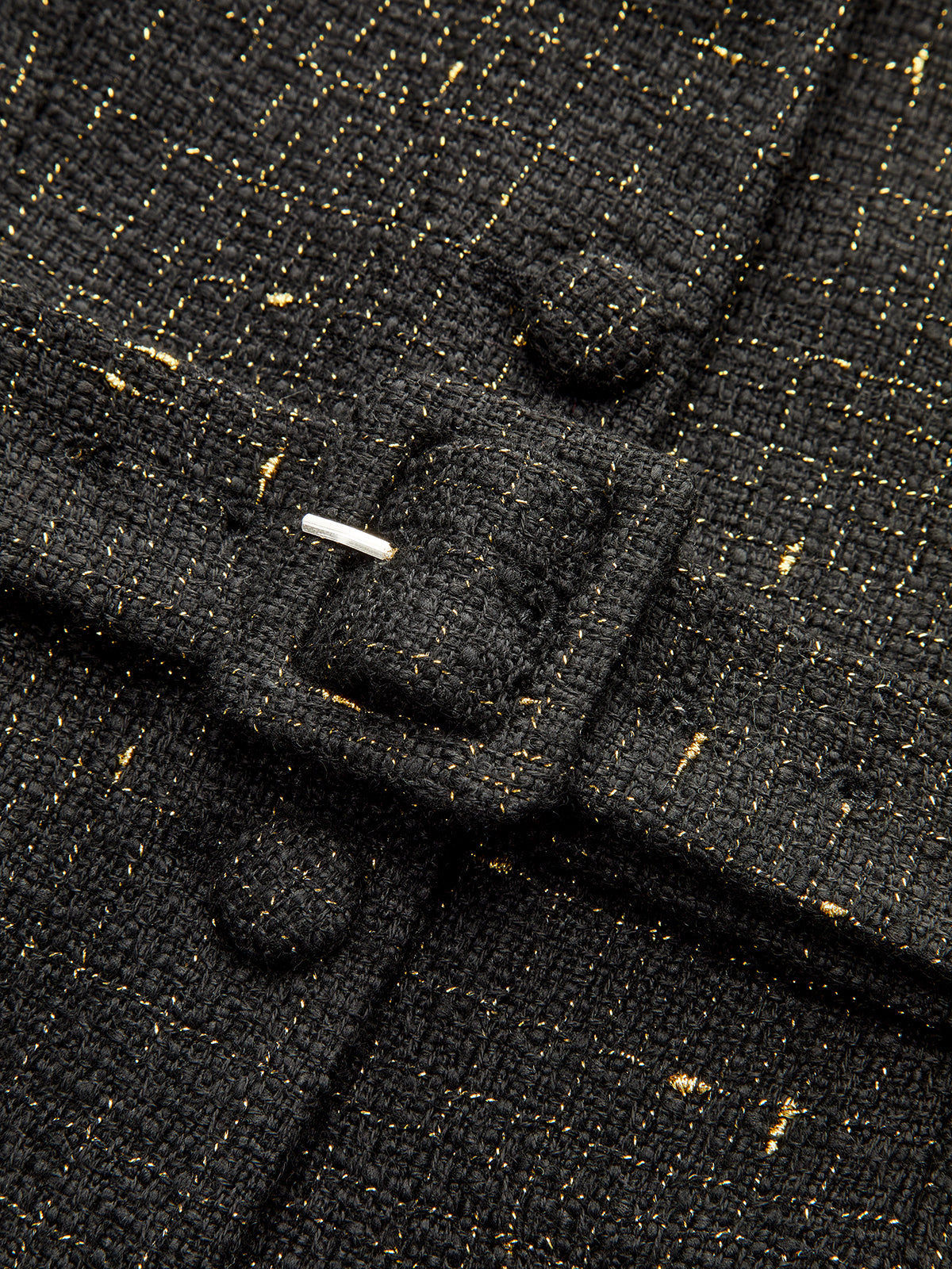 Tweed Kemerli Kolsuz Yelek