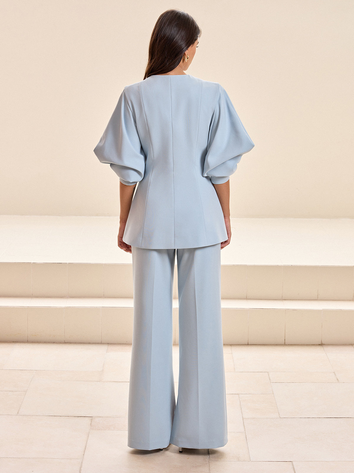 Kabarık Kollu V Yaka Blazer