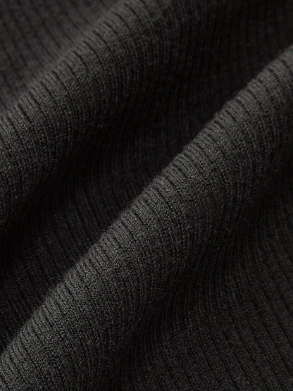 Kontrast Kesim Yaka Örgü Hırka