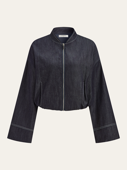 Fermuarlı Ön Ceket ve Pileli Mini Etek Takımı