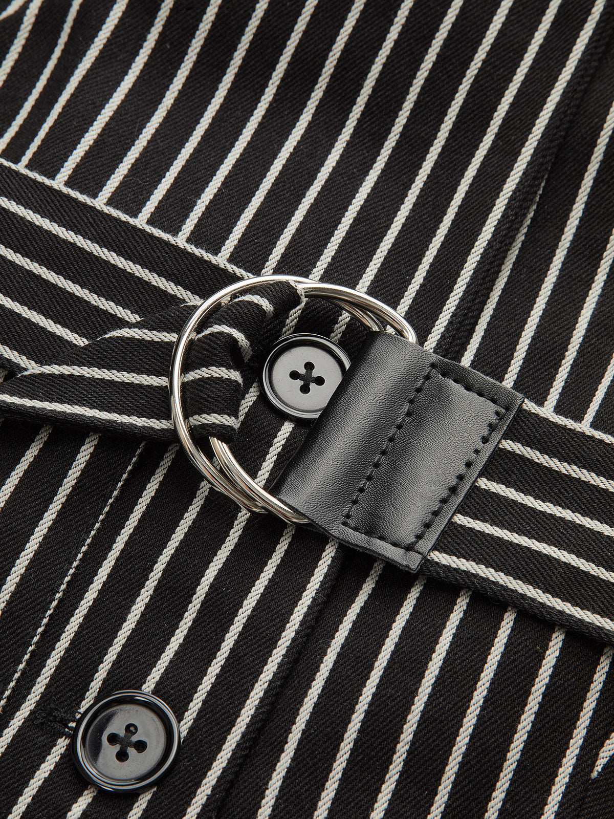 Pamuk Karışımlı Çizgili Kemerli Uzun Yelek